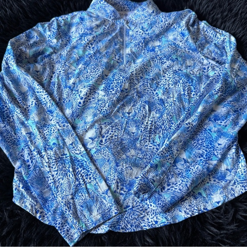 Vibrant Blue Leopard Print Men's Shirt